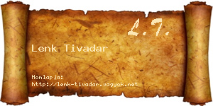 Lenk Tivadar névjegykártya